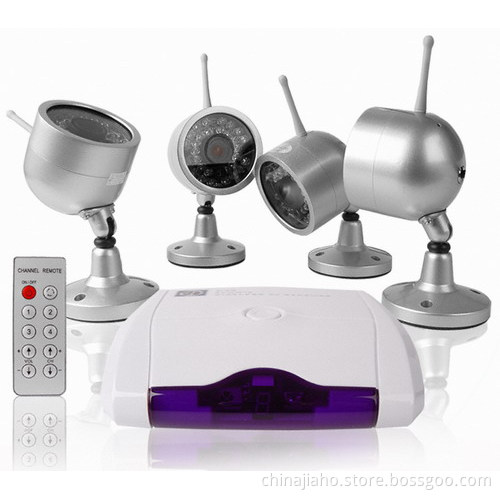 Wireless Security Kit - 2.4GHz 4channel Remote Wireless Receiver + 4 Night Vision Wireless Camera (JH_WCS_001)
